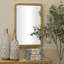 Gold Metal Rectangular Beaded Room Wall Mirror, 24" x 2" x 36"