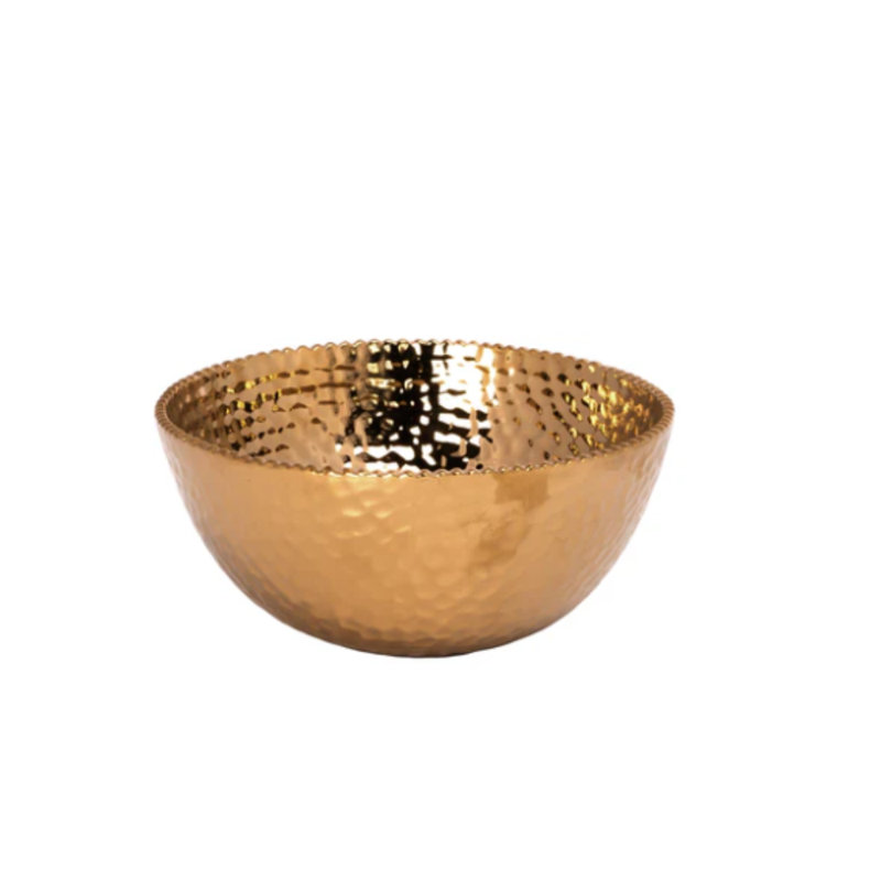 Bol en céramique Titatium doré, H 4,5 po x l 9,5 po x P 9,5 po