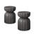 2Pc Grey Cement 13" Waterproof Coffee Table And Side , For Living Room Backyard, High Durability Patio Garden,-1738932669