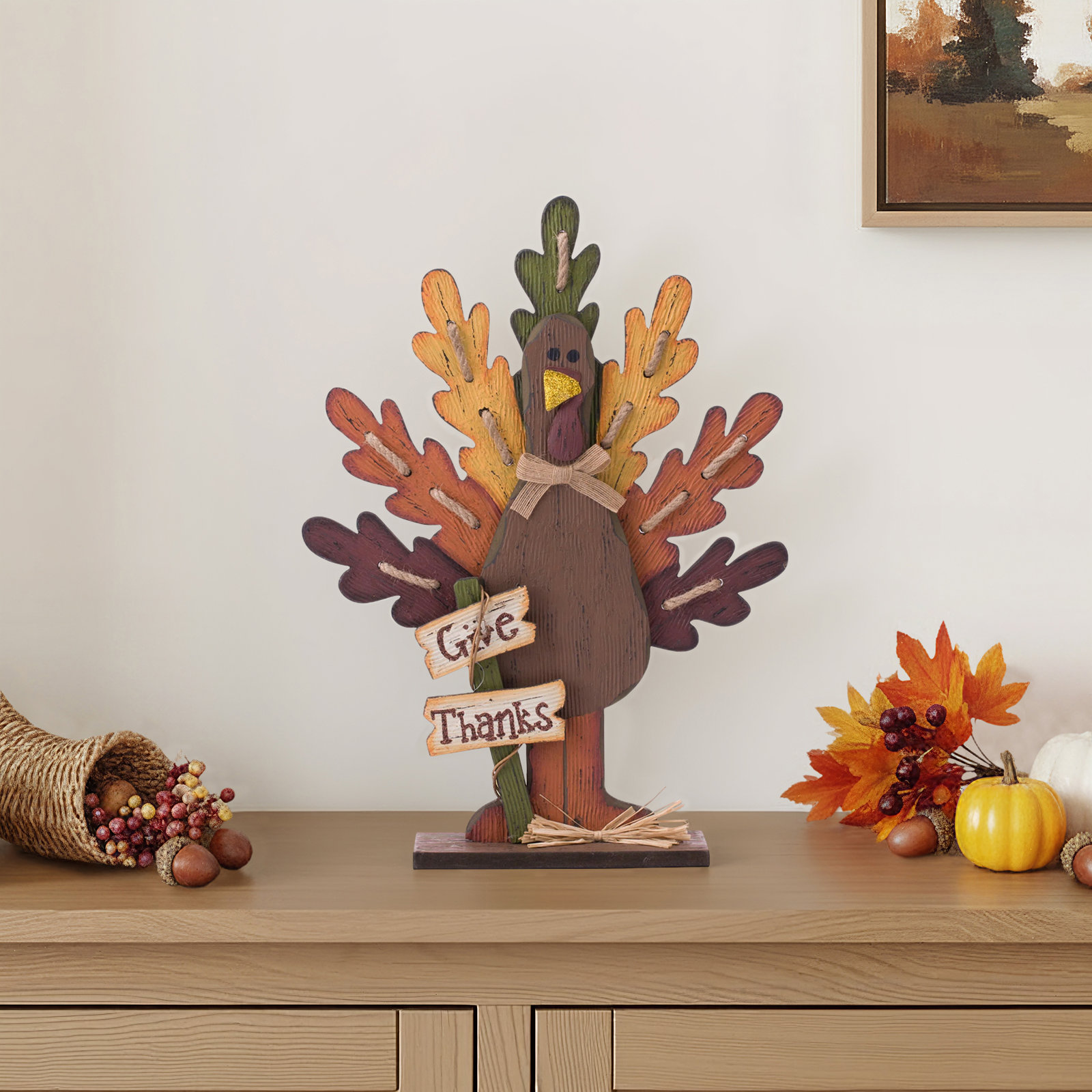 Wooden Turkey Décor