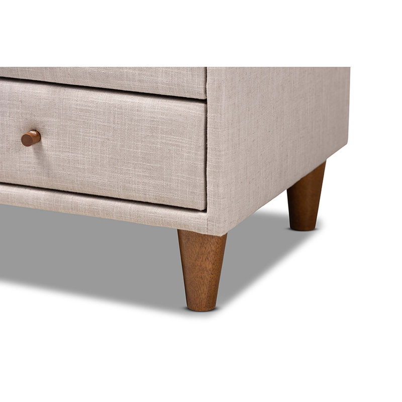 Table de chevet 2 tiroirs Jonesy, Beige