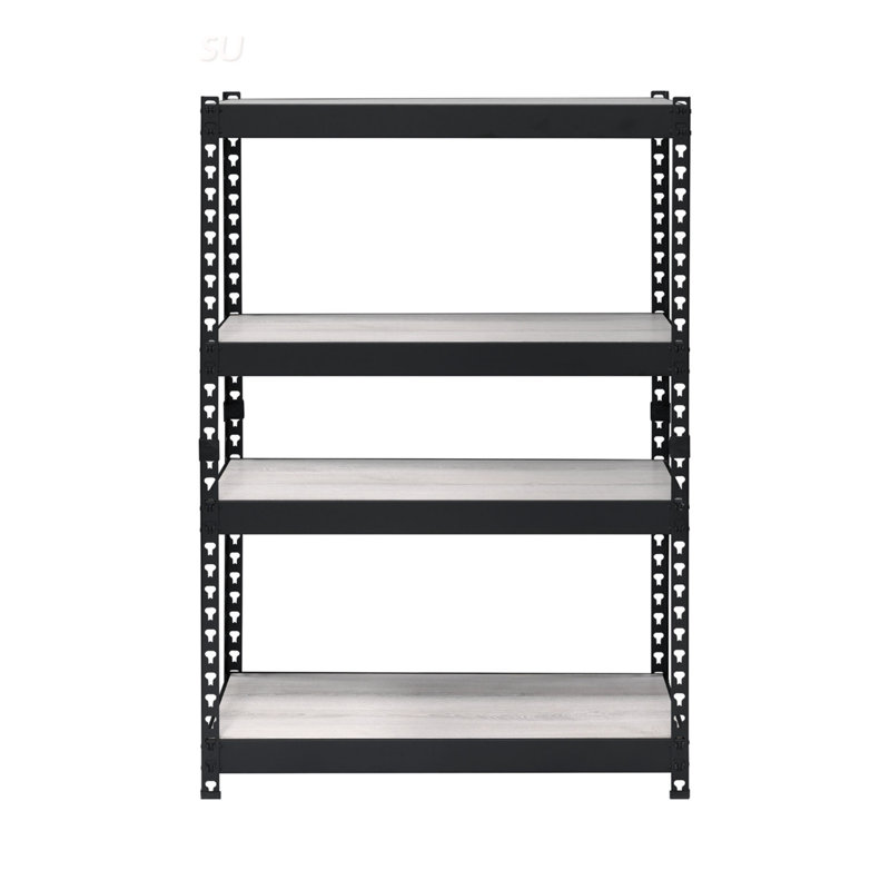 Bibliothèque rectangulaire à 4 niveaux avec tablettes réglables pour un décor industriel moderne et un rangement flexible