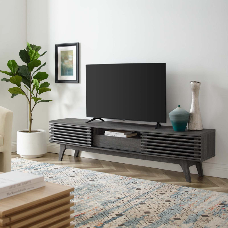 Modway Render TV Stand, Charcoal, 17"H x 70"W 13.5"D