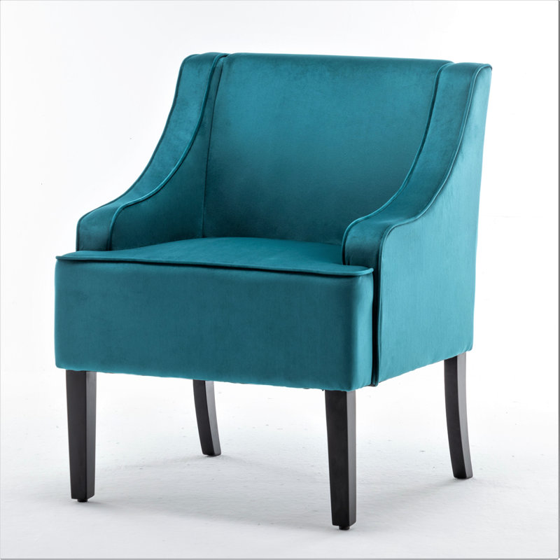 Gartenbush Upholstered Armchair, Blueish Green Microfiber/Microsuede