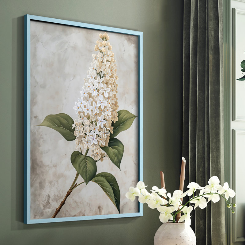 Série FLORAL CCLX - reproduction encadrée de qualité supérieure - prête à être accrochée - aucun clou requis, Bleu