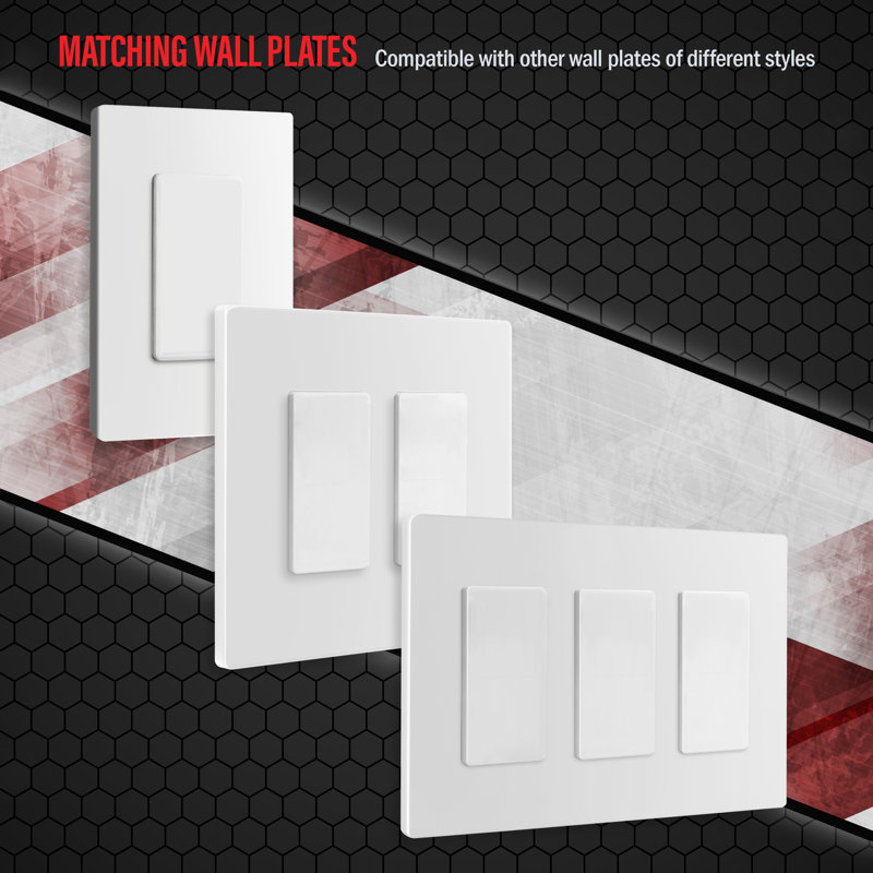 White Polycarbonate 1-Gang Standard Wall Plate Set