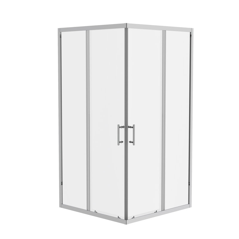Avanya Sliding Door Slate Effect Square Shower Enclosure with Tray  1900 x 1000 mm, Anthracite, Chrome