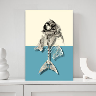 Poisson, squelette, étude marine, poisson contemporain