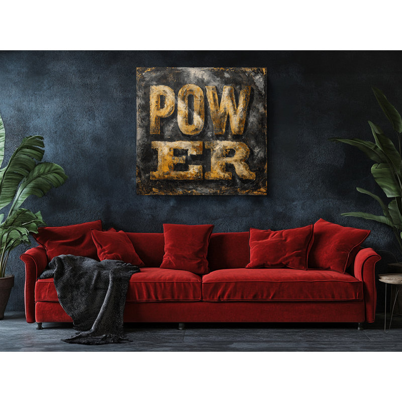 Reproduction d'art, impression industrielle sur toile, typographie industrielle, 24 po x 24 po