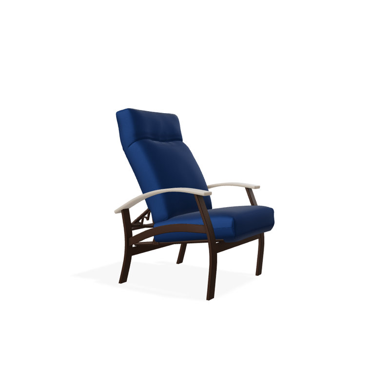 Chaise de patio inclinable avec coussins Askar, Azur, Kona texturé, Désert P60