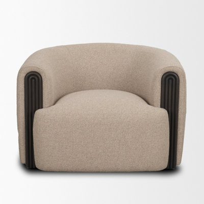 Kornelia Textured Fabric Barrel Accent Chair