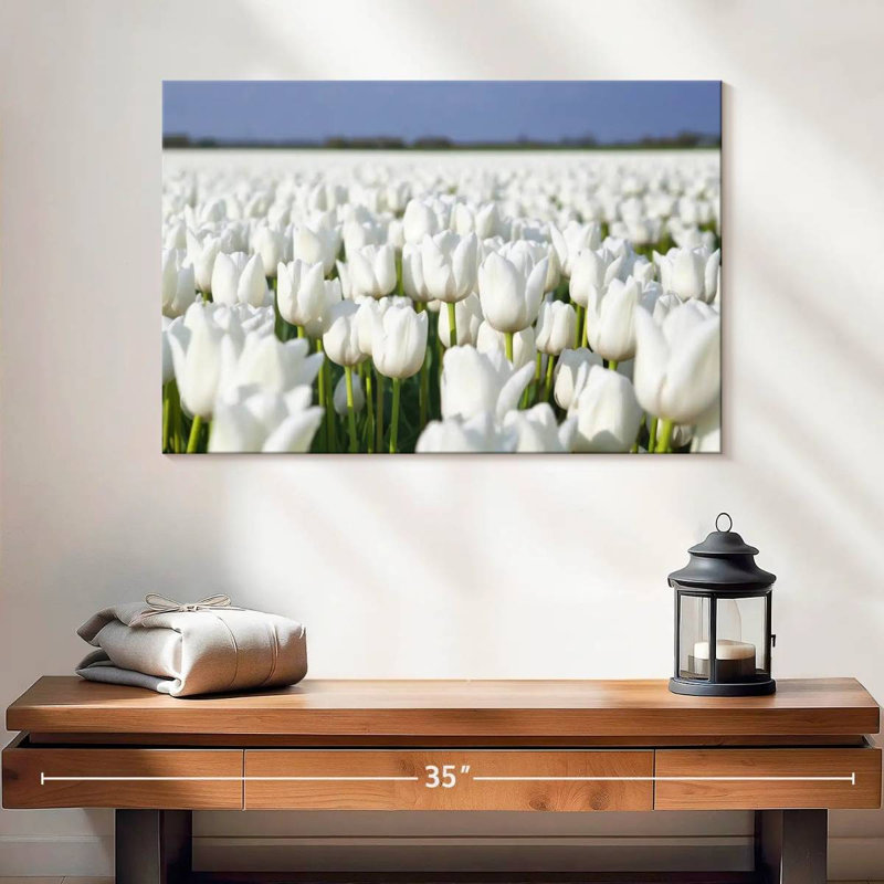 Alvord Endless White Tulips, 16" H x 24" W