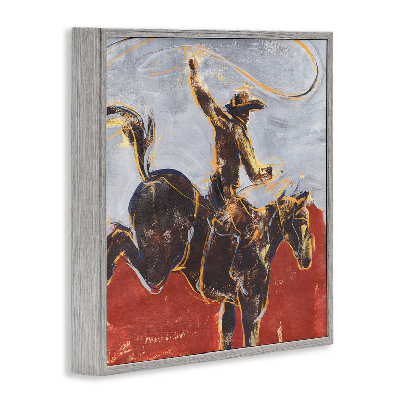 Western Cowboy Wild Horse Gray, art de la giclée par Annie Warren, Estampe numérique Farmhouse, H 17 po x l 17 po