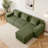 Corduroy Modular Cloud Sectional, L-Shape 3-Seat Boneless Sofa with Deep Seat, Modern Living Room Furniture Set with Throw Pillows and Movable Ottoman, Green-2081587530