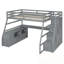 Lit mezzanine double avec 7 tiroirs, 2 tablettes et bureau-323022683