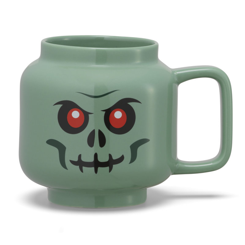 LEGO: Ceramic Mug Large - Skeleton Green - 17.9oz (530 mL), Green Minifigures Head, 4.17" H x 4.02" W x 4.02" D