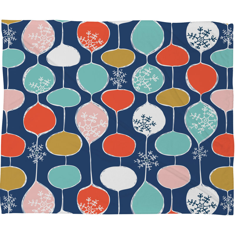 Jeté en polaire Heather Dutton Snowflake, L 80 po x l 60 po, Bleu marine