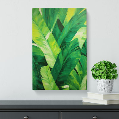 Palm Leaf Gestural No.2 - Wrapped Canvas