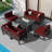 Gillet 7 Piece Patio Outdoor Aluminum Furniture Set with Gas/Propane Fire Pit Table, 29'' Extra Large Luxury Sectional Conversation Set-36699332