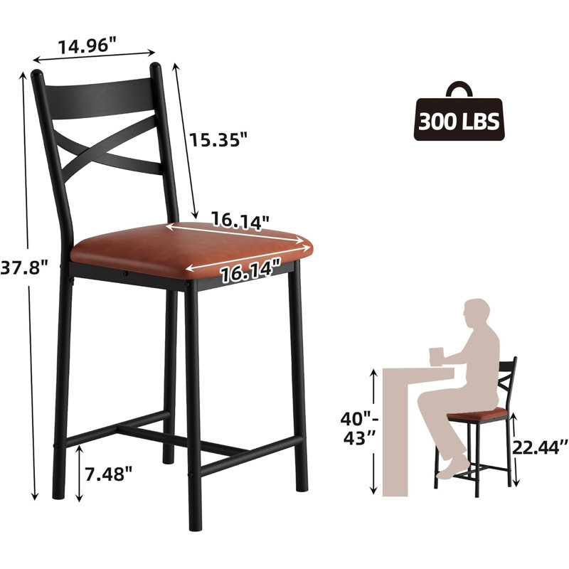 Counter Stool with Metal Frame, 45.83