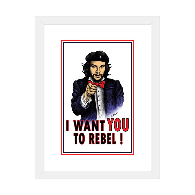 « Che » par Ben Heine-impression, H 24 po x l 16 po x P 1 po, Papier encadré blanc, Blanc