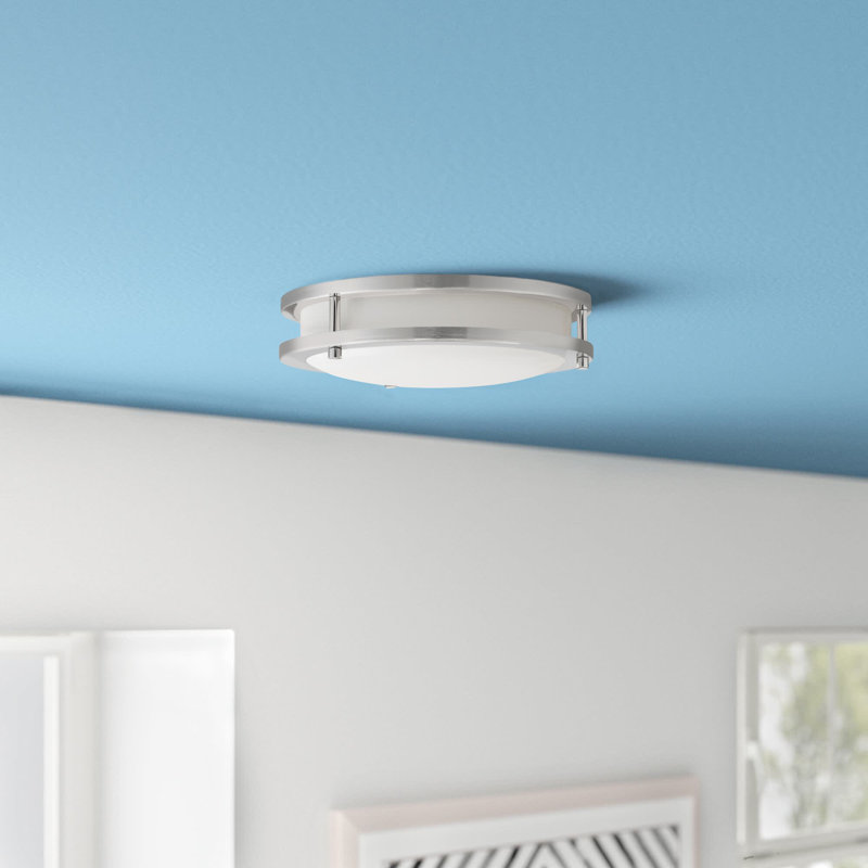 Aston Acrylic LED Flush Mount, Brushed Nickel, 3.13" H x 11.75" W x 11.75" D