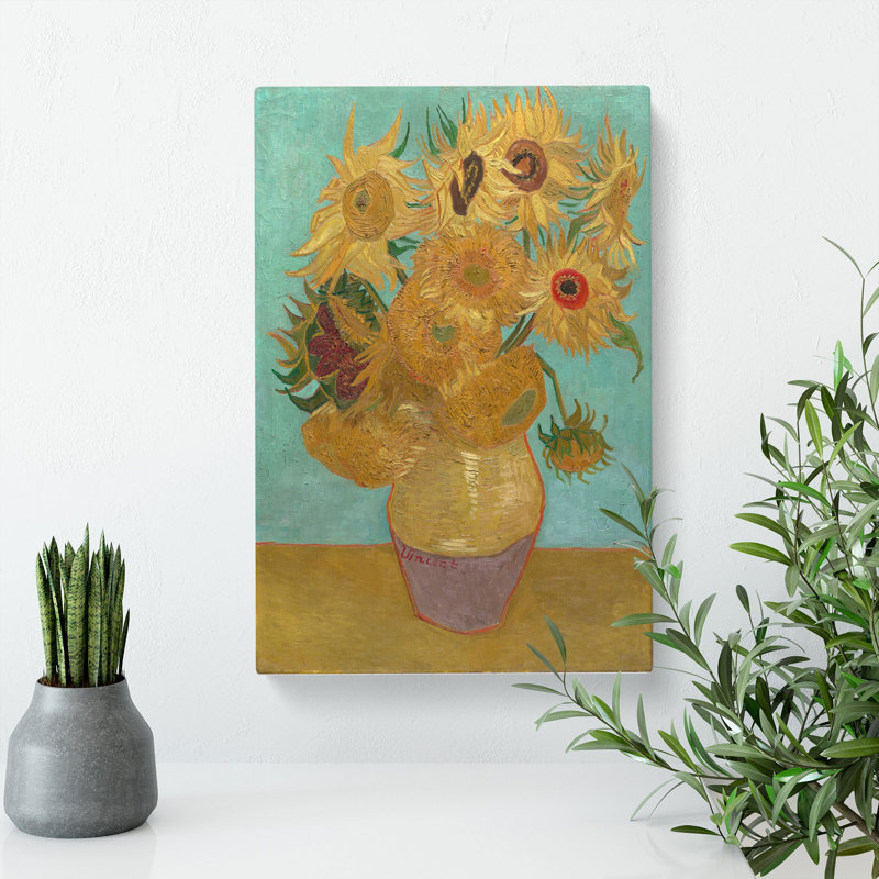 Vase With Twelve Sunflowers by Vincent Van Gogh - Wrapped Canvas, 50cm H x 35cm W x 3cm D