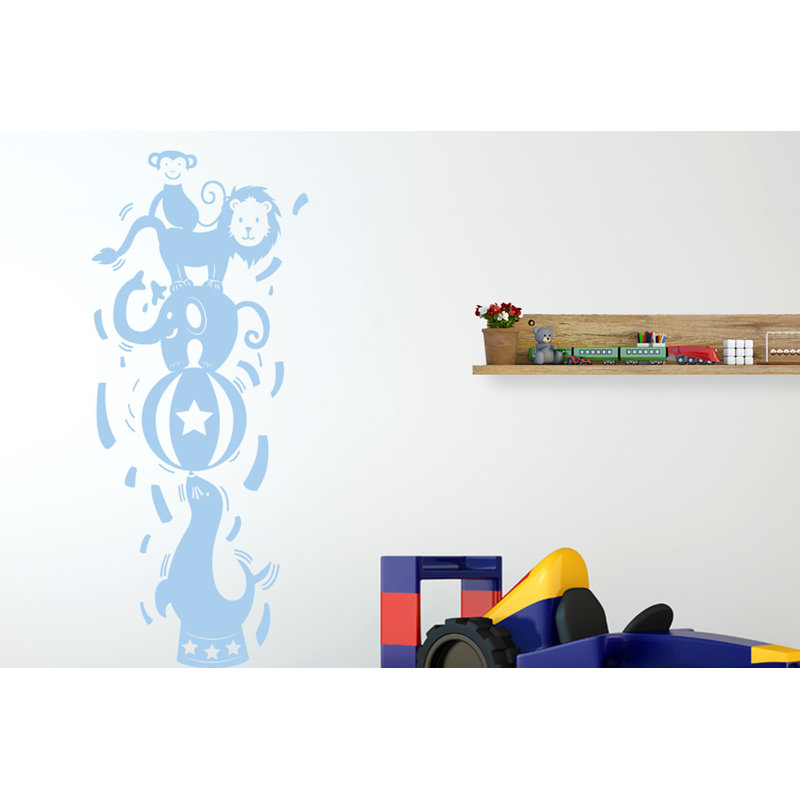 Animals Wall Decal, Light Blue