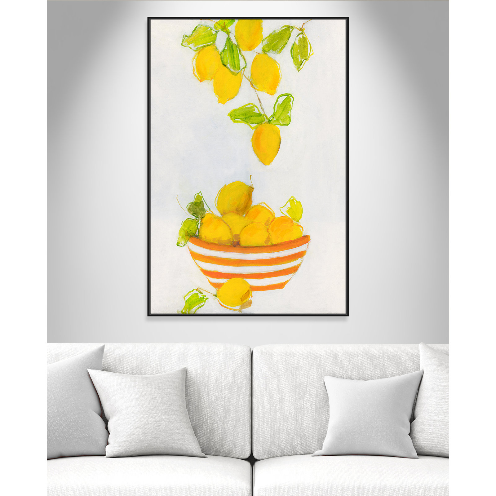 Lemonlicious by Sally Swatland - Painting Print, Black Framed Canvas, 61.5" H x 41.5" W x 2" D