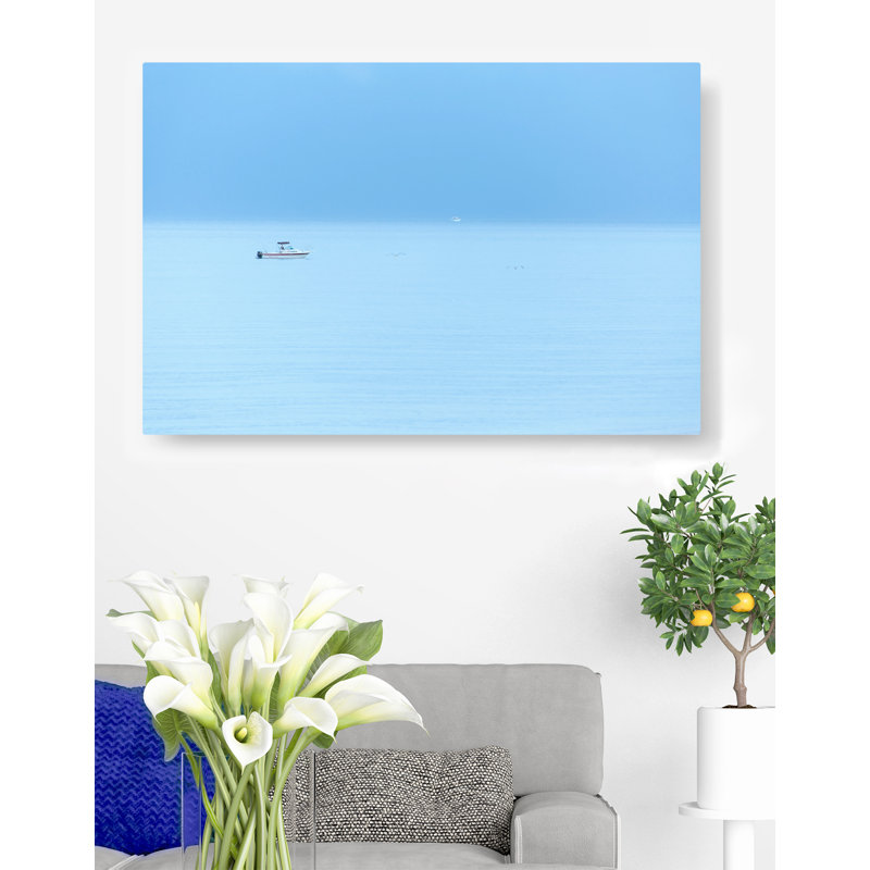 «Klag Cool & Misty Ocean Blue», reproduction d'art sur toile tendue, H 24 po x l 48 po x 1,5 po