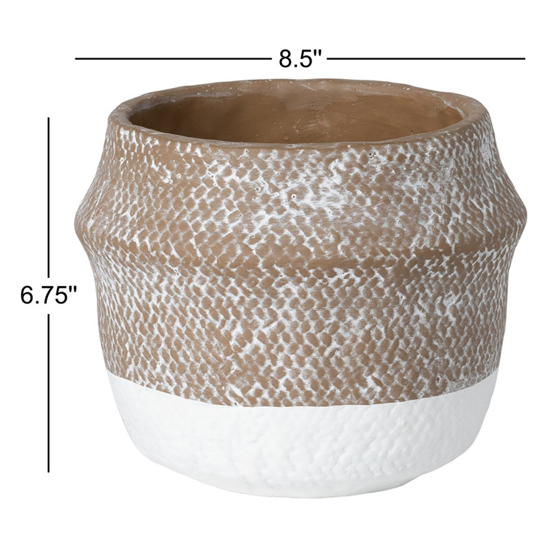 Rustic Modern Planter, 6.75" H x 8.50" W x 8.5" D