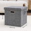 Boîte de rangement pliable en tissu avec couvercle, empilable et robuste, gris