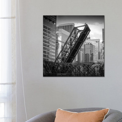 Chicago Kinzie Street Railroad Bridge by Melanie Viola - Wrapped Canvas Print