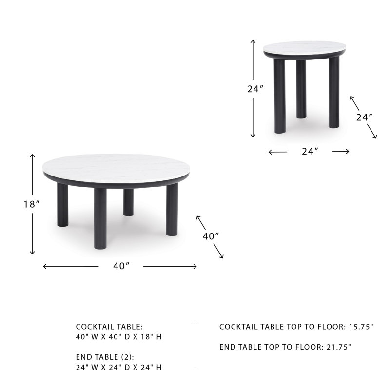 Table Bibiane, ensemble de 3