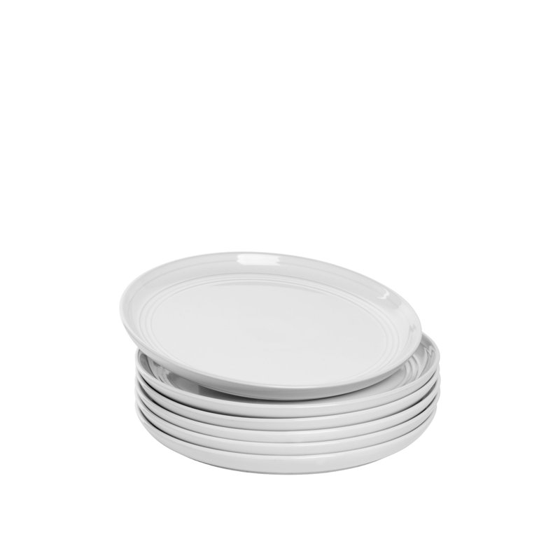 Ensemble de 6 assiettes à salade 8,25 "Double Line, Blanc