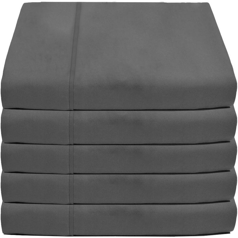 Microfiber/Polyester Flat Sheet, Twin/Twin XL Flat Sheet, Gray
