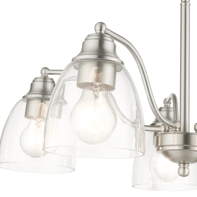 Bargas 5 - Light Dimmable Classic / Traditional Chandelier, Brushed Nickel