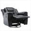 Fauteuils inclinables pour le salon | Fauteuil inclinable manuel pivotant à 360 ° avec accoudoirs larges | Noir | Revêtement en polyuréthane
