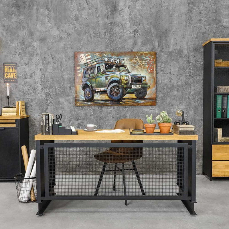 Elio 152 cm W Rectangular Desk Shell, Brown Oil