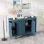 Élégant buffet incurvé avec tablettes réglables pour un rangement polyvalent et un décor moderne-1719625011
