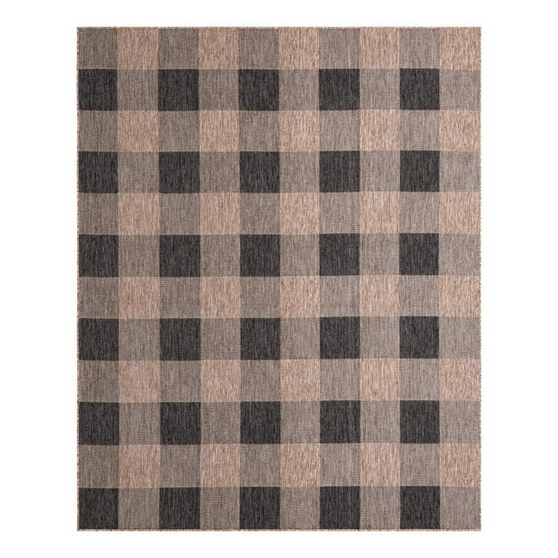 Talih Checkered Indoor / Outdoor Rug, Rectangle 7'10" x 10'