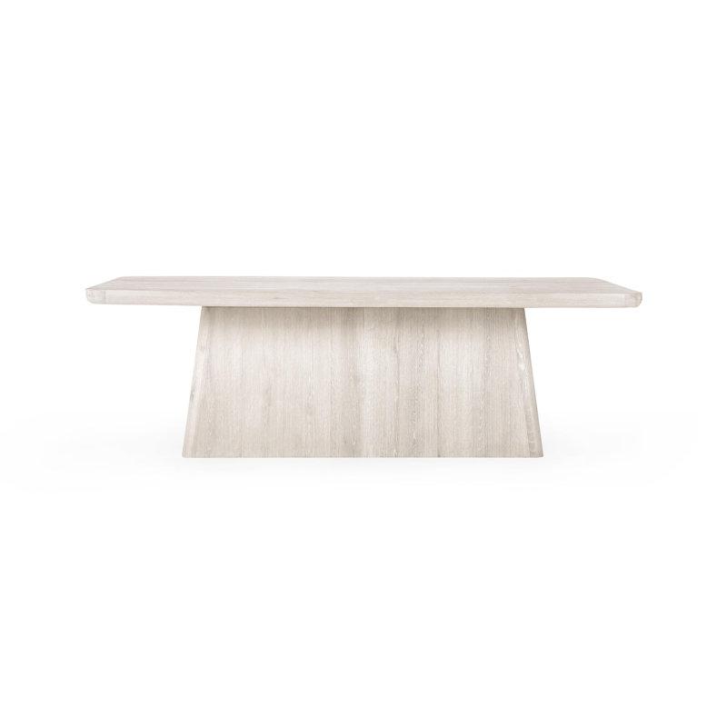 Lowell Pedestal Dining Table, 30" H x 95" L x 42" W, White Wash