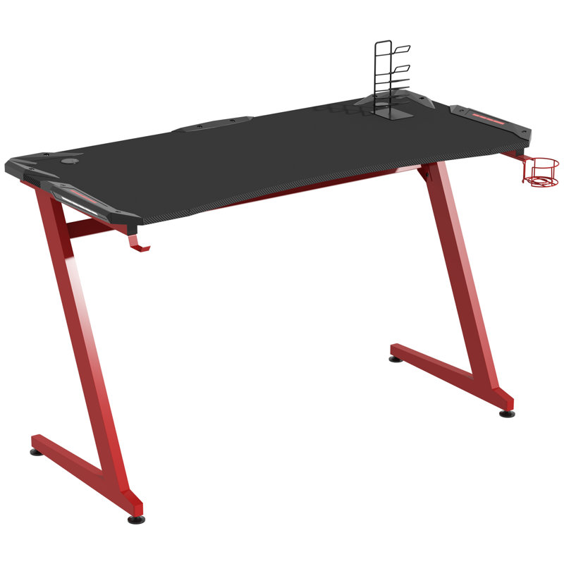 Klara Computer Desk, 96cm H x 142cm W x 66cm D, Red