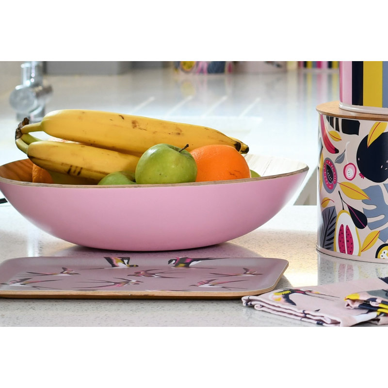 Summerhouse By Navigate Wood Fruit Bowl, Pink