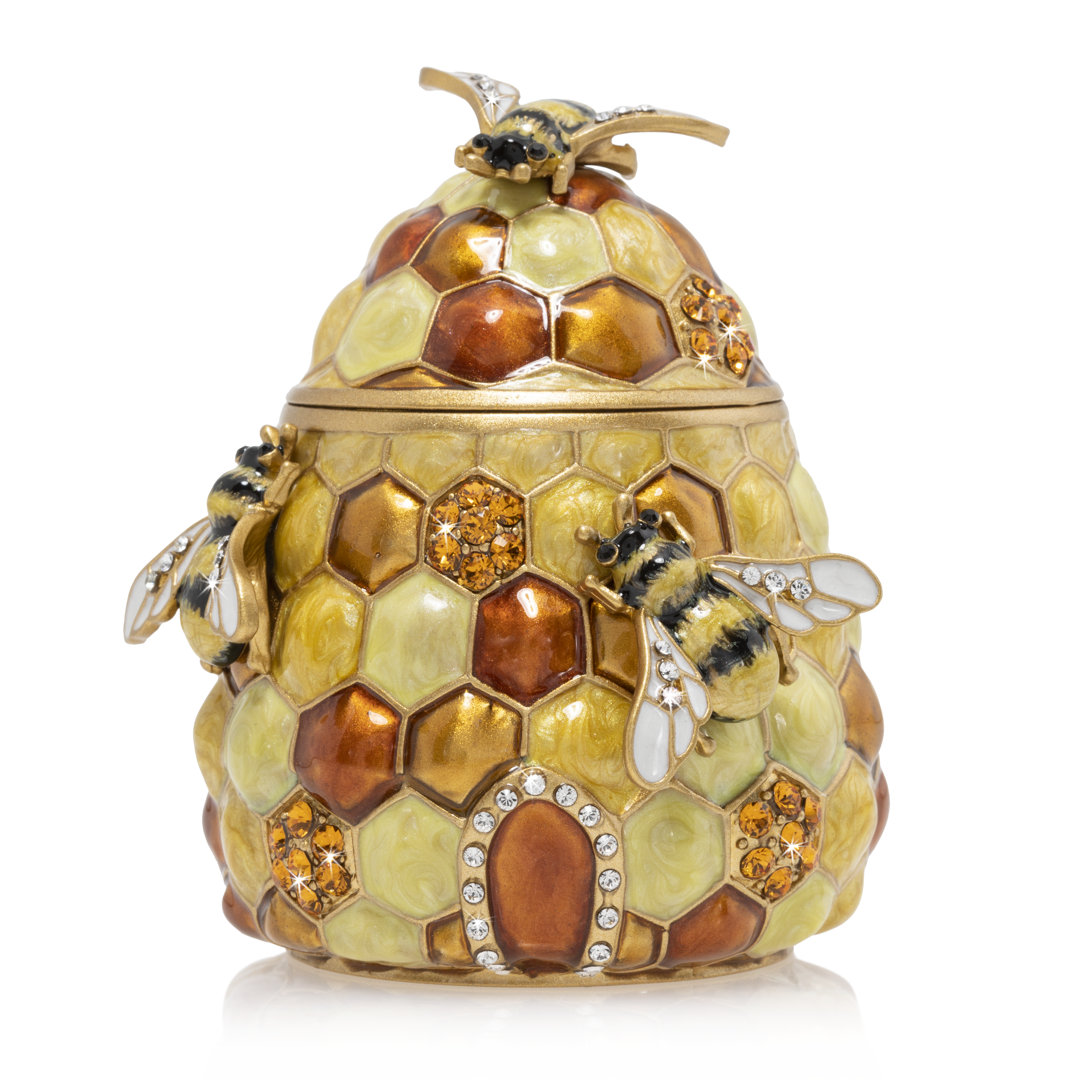 BEE COLLECTION Handmade Pewter Decorative Box Jay Strongwater