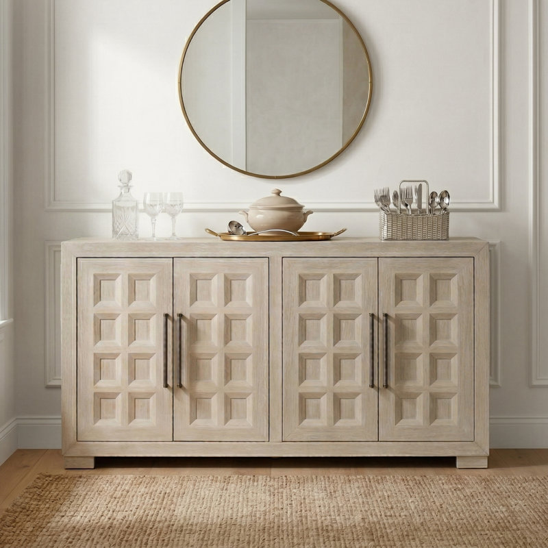 Desserte à 2 portes l 66 po Schell, Beige