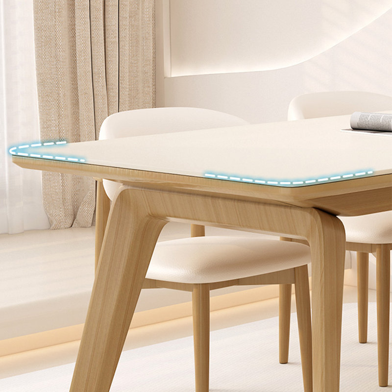 Modern simple fashion rectangular dining table set, 29.5"H x 55.1"L x 31.5"W