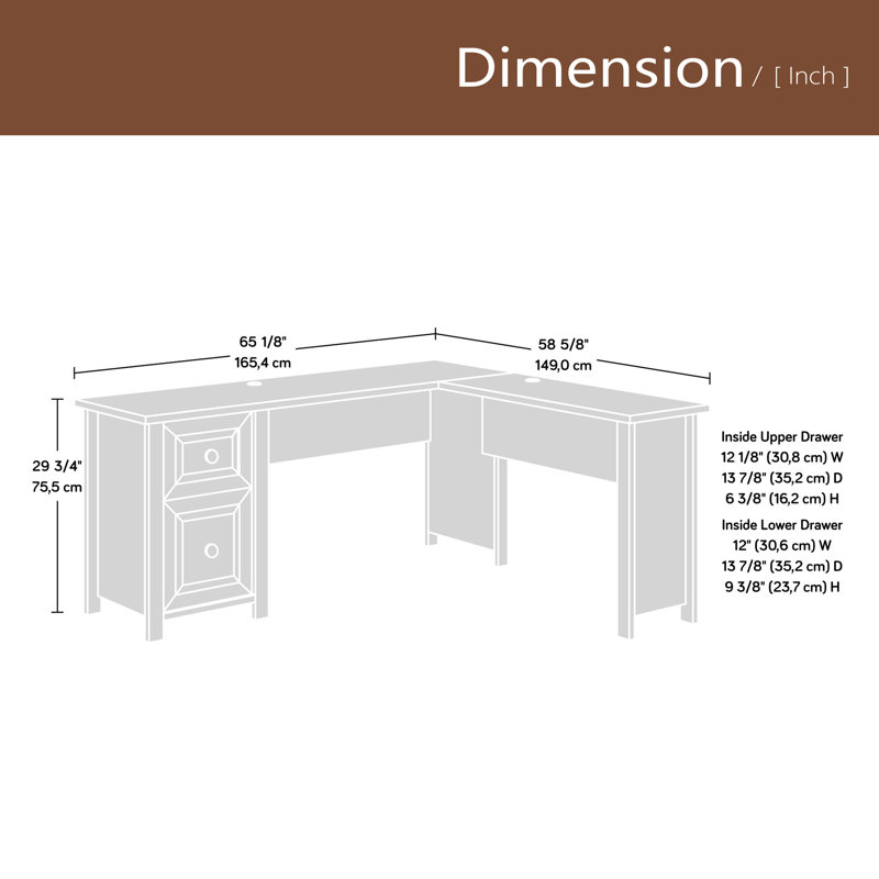 L-Shaped Desk With 1-Inch Thick Surface
