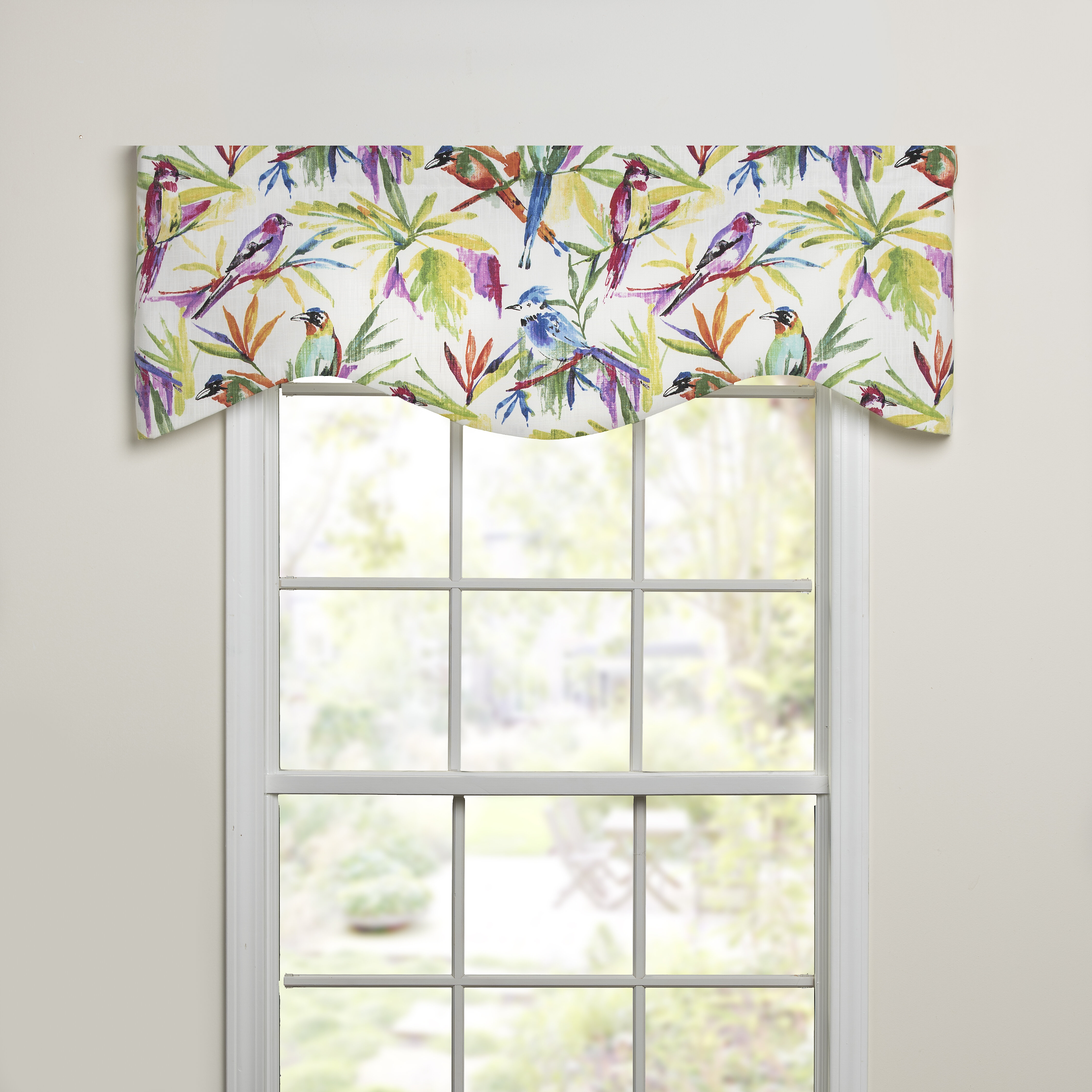 Red Barrel Studio Songbirds Scalloped 50'' Window Valance 