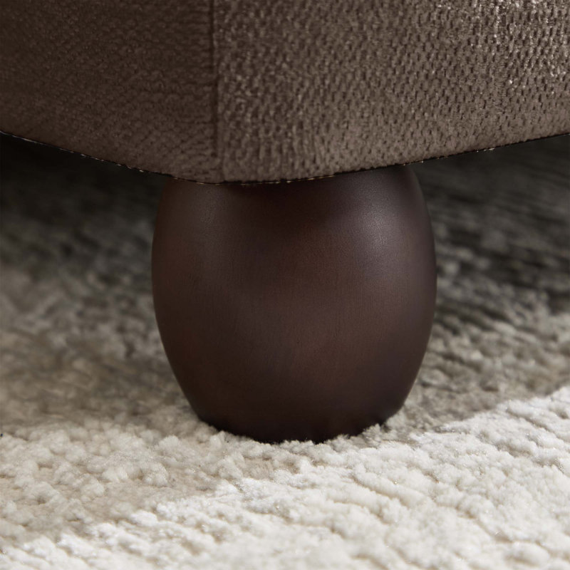 Canapé modulable 4 places avec 1 pouf, Chenille brun
